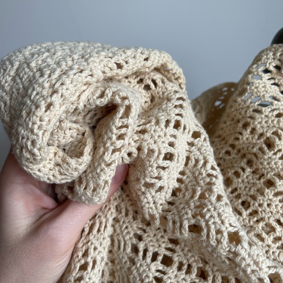 90’s vintage yellow crochet open cardigan / medium - Picture 9 of 9